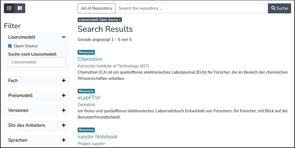 Screenshot of the 2022 ELN Finder demo.